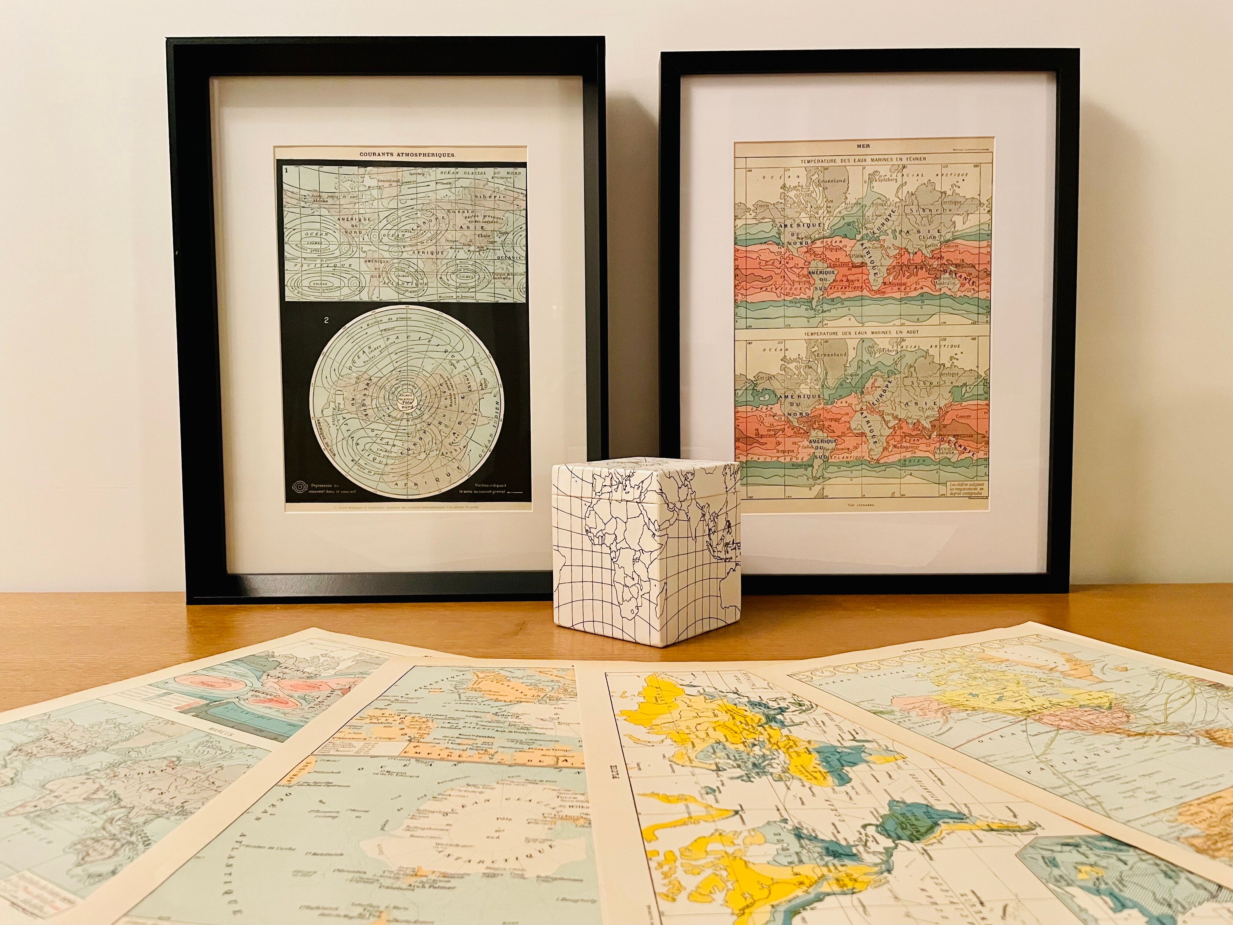 Lithographie sur les courants marins de 1928