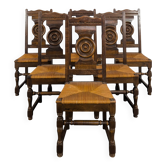 Série de 6 chaises brutalistes