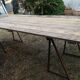 Table en bois brut pitchpin avec ses 2 tréteaux en métal