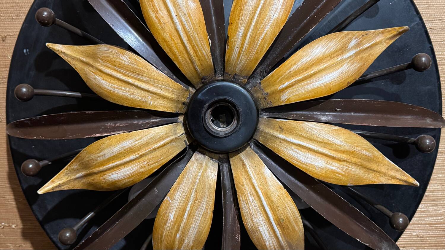 Floral metal ceiling light from the 70s/80s.