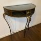 Vintage Regency Black and Gold Metal Console Hall Table, 1960s