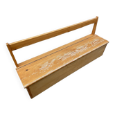 Vintage 1980s nursery school chest bench in french pine bench