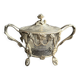 Sugar bowl/Candy bowl – Engraved crystal and silver metal