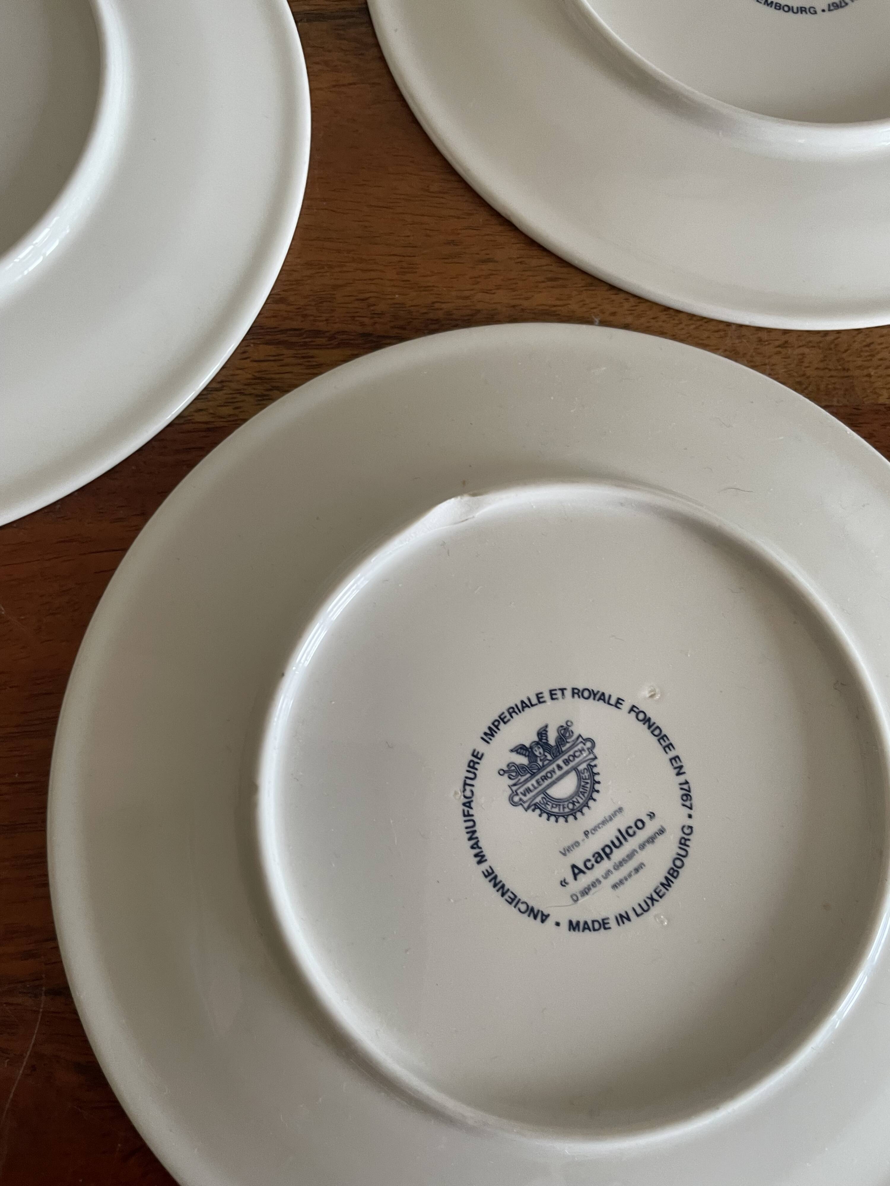 3 Acapulco plates and saucers