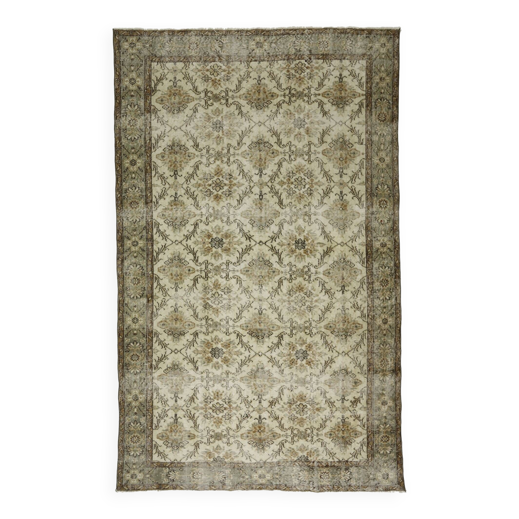 Turkish Anatolian Handmade Vintage Rug 284 cm x 186 cm