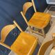 Set of 4 modernist light wood chairs from France, 1990s
