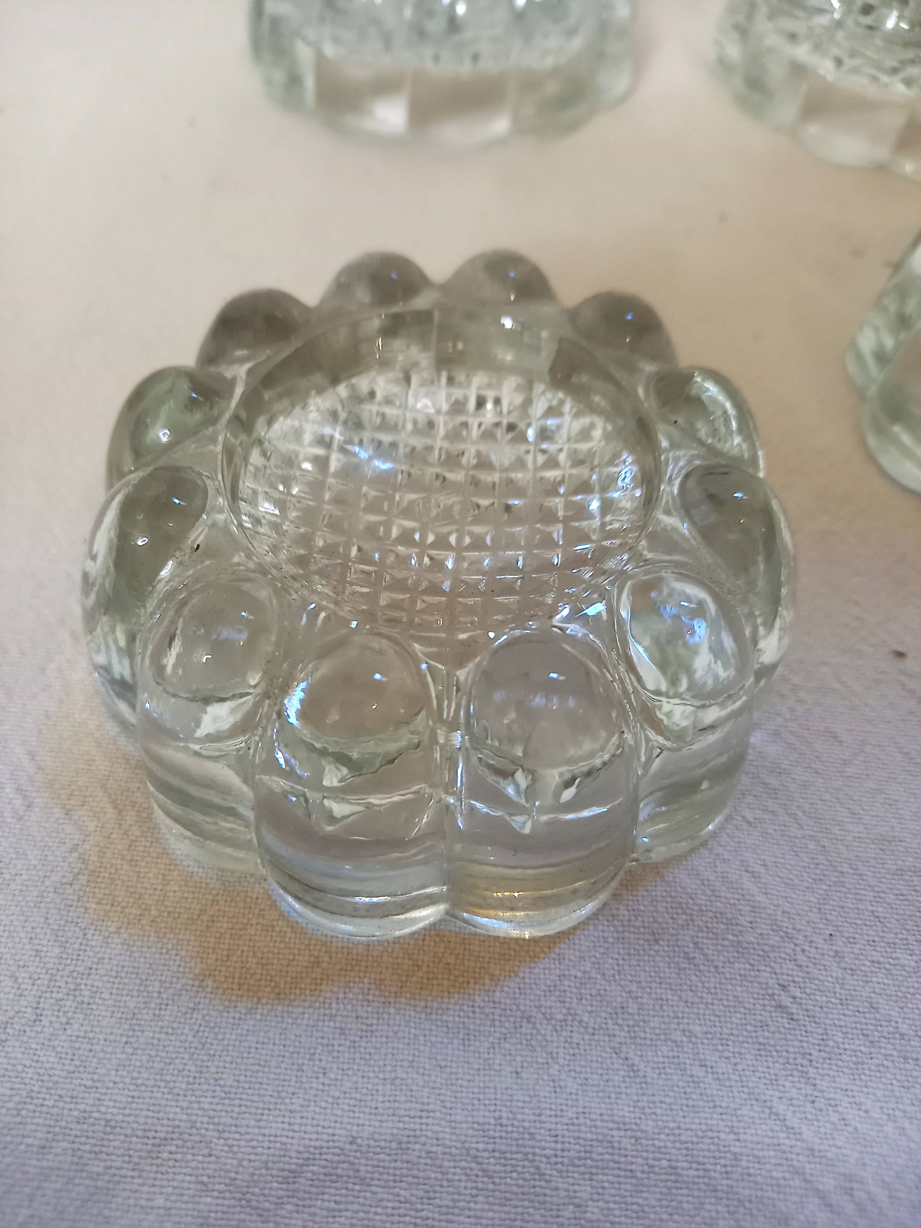 Set of 4 glass table or piano leg mats.