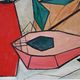 Oil painting on canvas Cubist Still Life 1950s Huberger