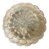 Vintage round ceiling light in amber glass