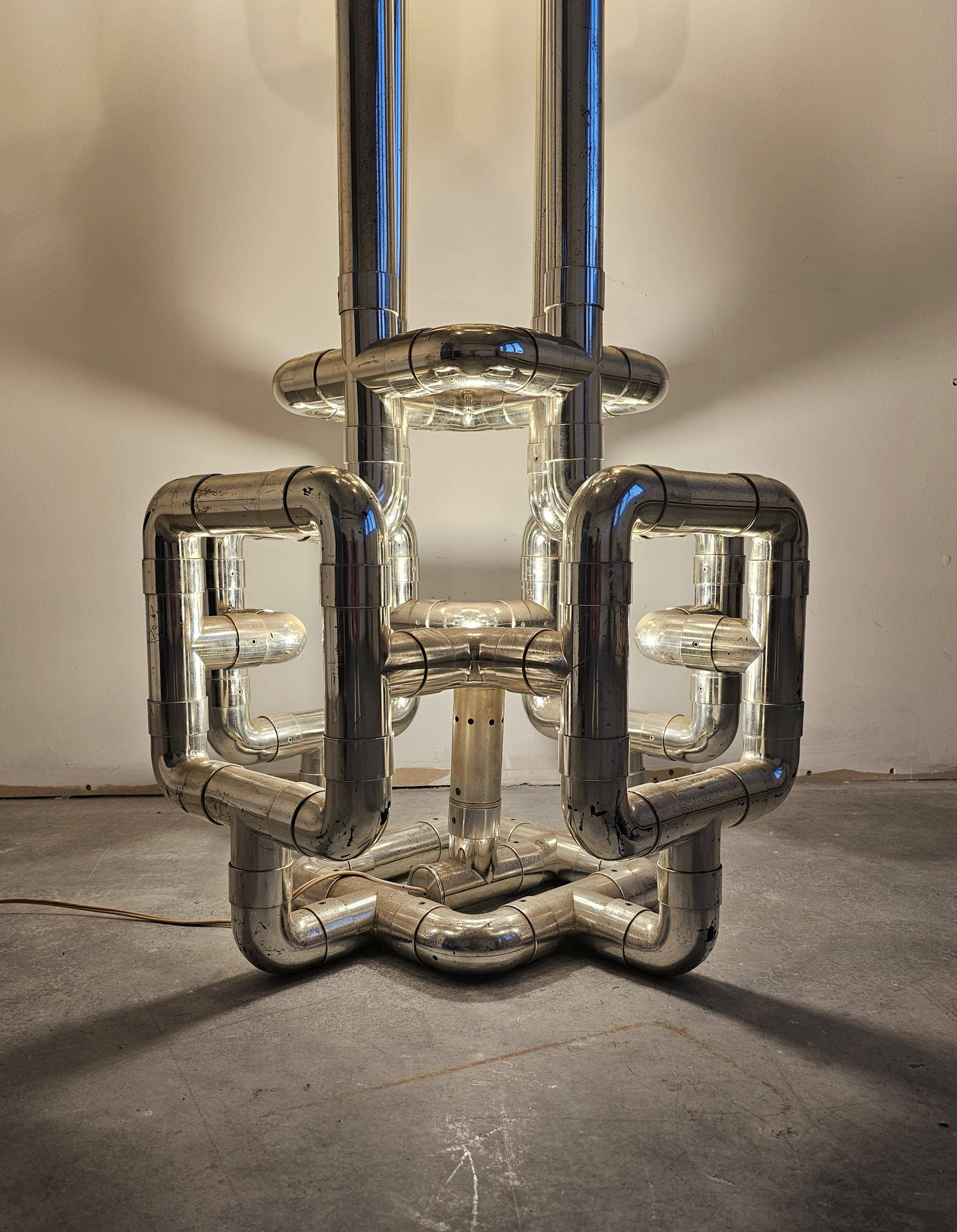 Sculptural floor lamp Space Age Rombo by Gaetano Missaglia