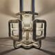 Sculptural floor lamp Space Age Rombo by Gaetano Missaglia