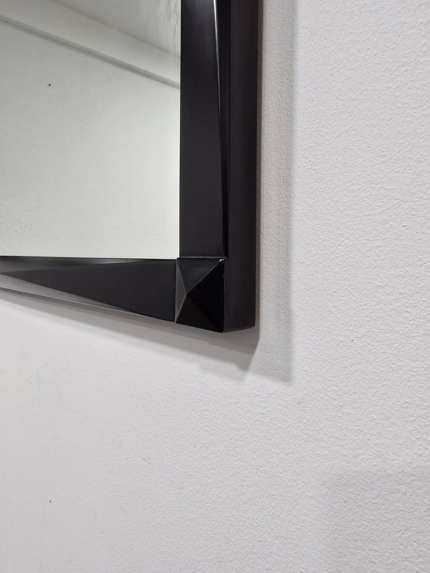 Vintage 1970s Wall Mirror with Black Wooden Frame