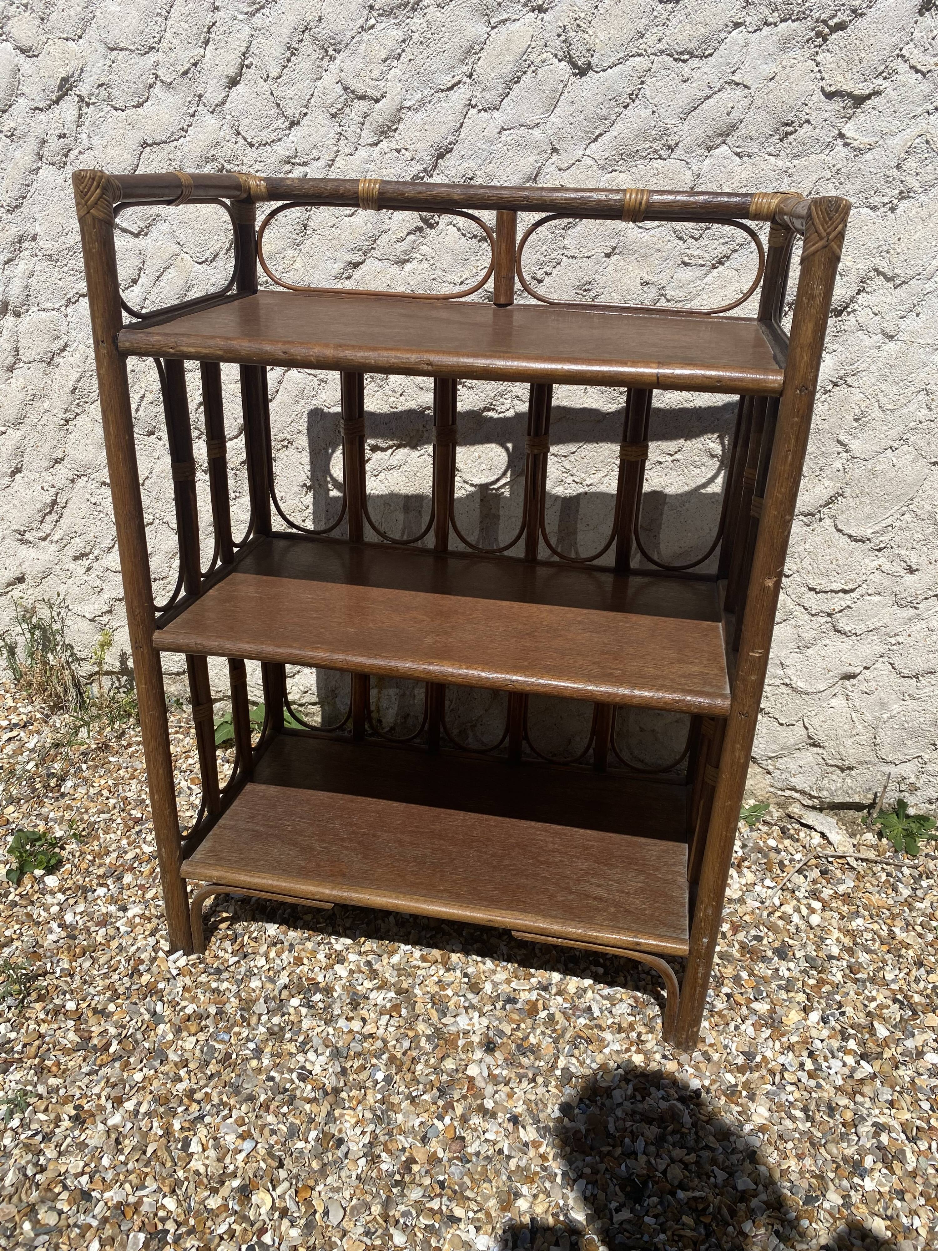 Vintage rattan shelf