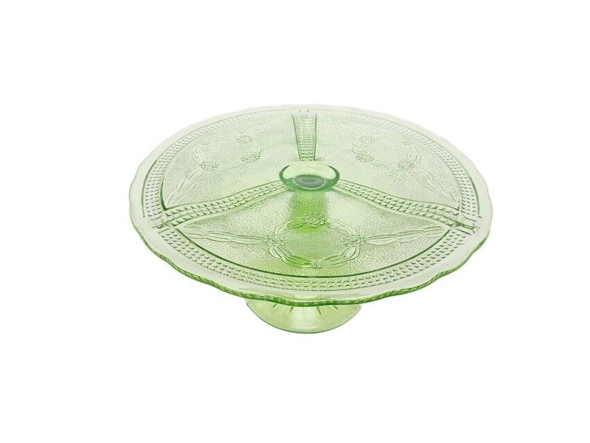 Cake bowl on stand from Ząbkowice Glassworks, 1970s