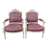 Pair of Louis XVI style armchairs