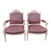 Paire de fauteuils de style Louis XVI