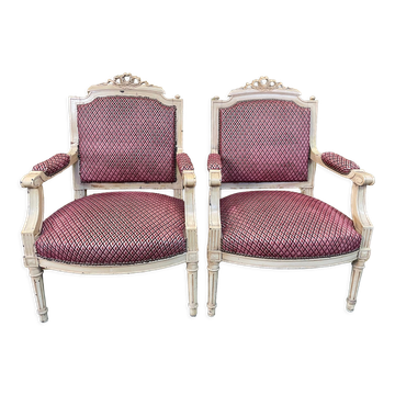 Pair of Louis XVI style armchairs