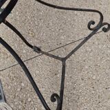 Round wrought iron and zinc bistro table