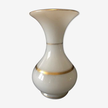 Pansu opaline vase with flared collar and gilding around mid-19th century