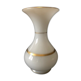 Pansu opaline vase with flared collar and gilding around mid-19th century