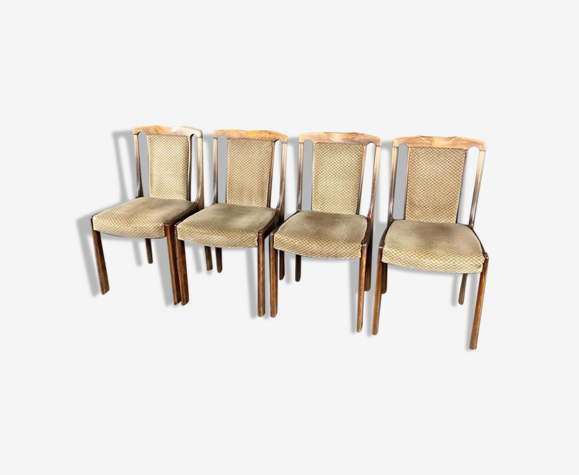 Set de 4 chaises de salle à manger vintage en bois années 60