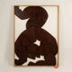 Relief panel "The Twins" in patinated wood. Contemporary.