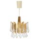 Palwa ceiling light by Palme & Walter, gilded brass and glass, Germany, 1970s.