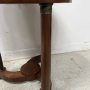 Round Empire-style side table in mahogany and veneer, 20th century