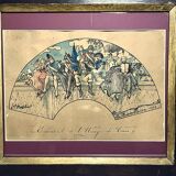 Boscher (Jean-Édouard), watercolor fan project, La Marseillaise, early 20th century