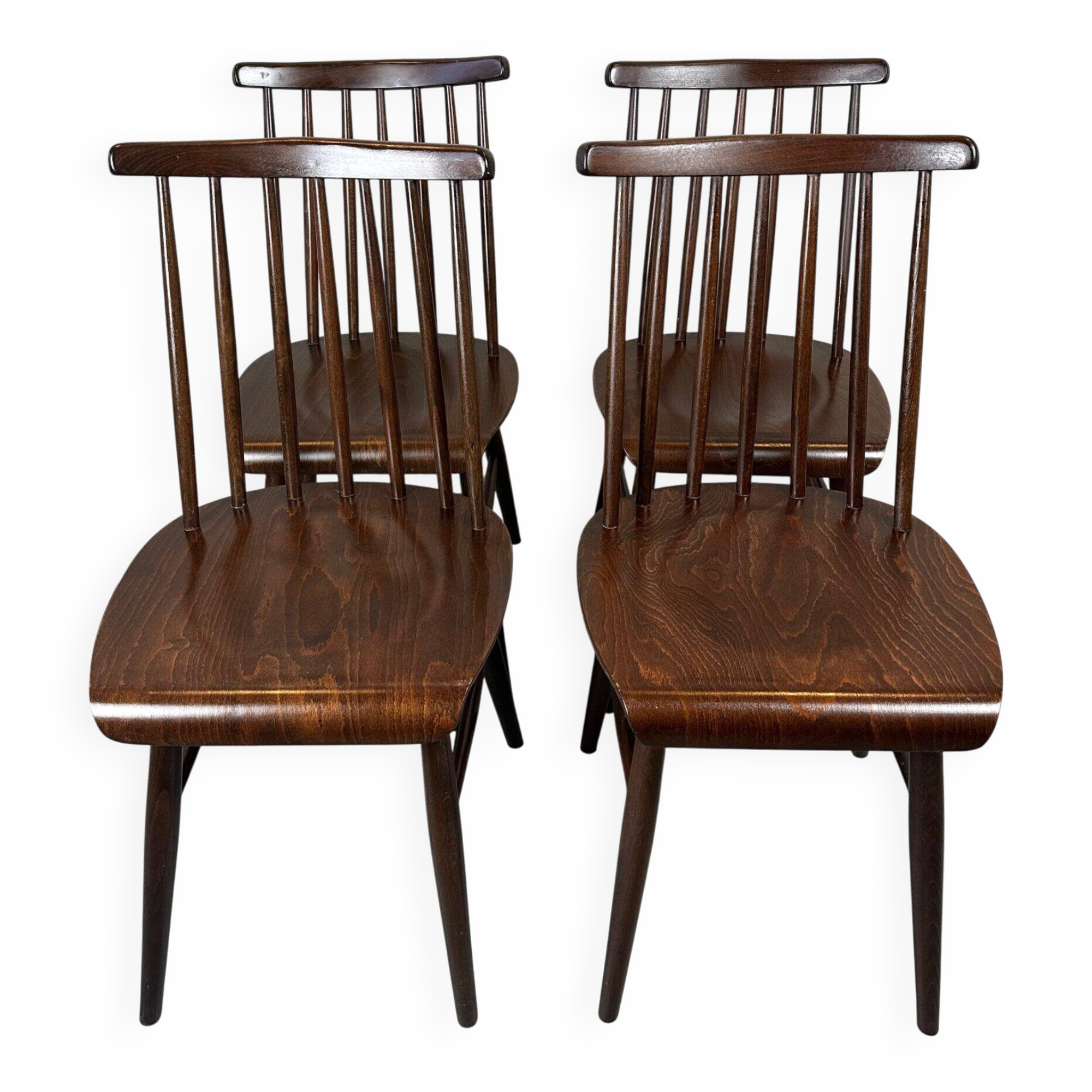 4x spindle chairs Ilmari Tapiovaara (Finland)