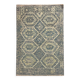 Tapis Kilim géométrique, tapis contemporain en laine beige bleu 195 x 128 cm