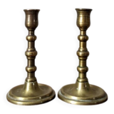 Pair of brass candlesticks, Scandinavian country decor
