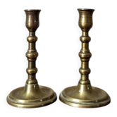 Pair of brass candlesticks, Scandinavian country decor