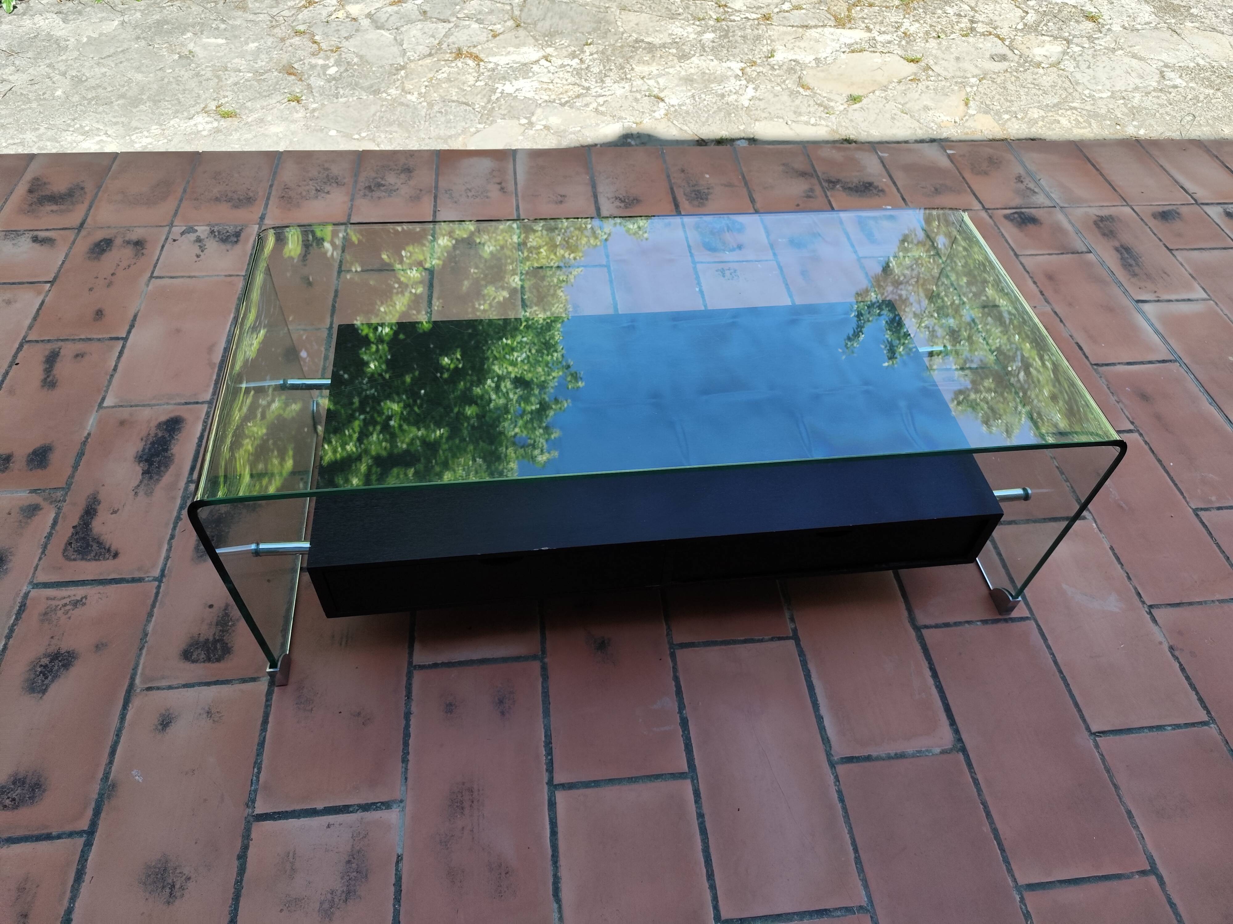 Table basse vintage DRIMMER Bois et verre
