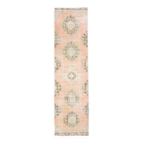 3x12 Vintage Blush Pink Classic Persian Runner Rug, 90x358Cm