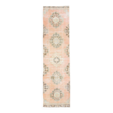 Tapis de couloir persan vintage rose