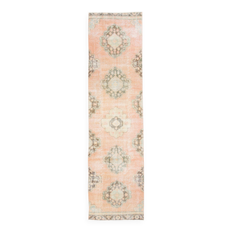 3x12 Vintage Blush Pink Classic Persian Runner Rug, 90x358Cm