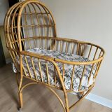 Old rattan cradle