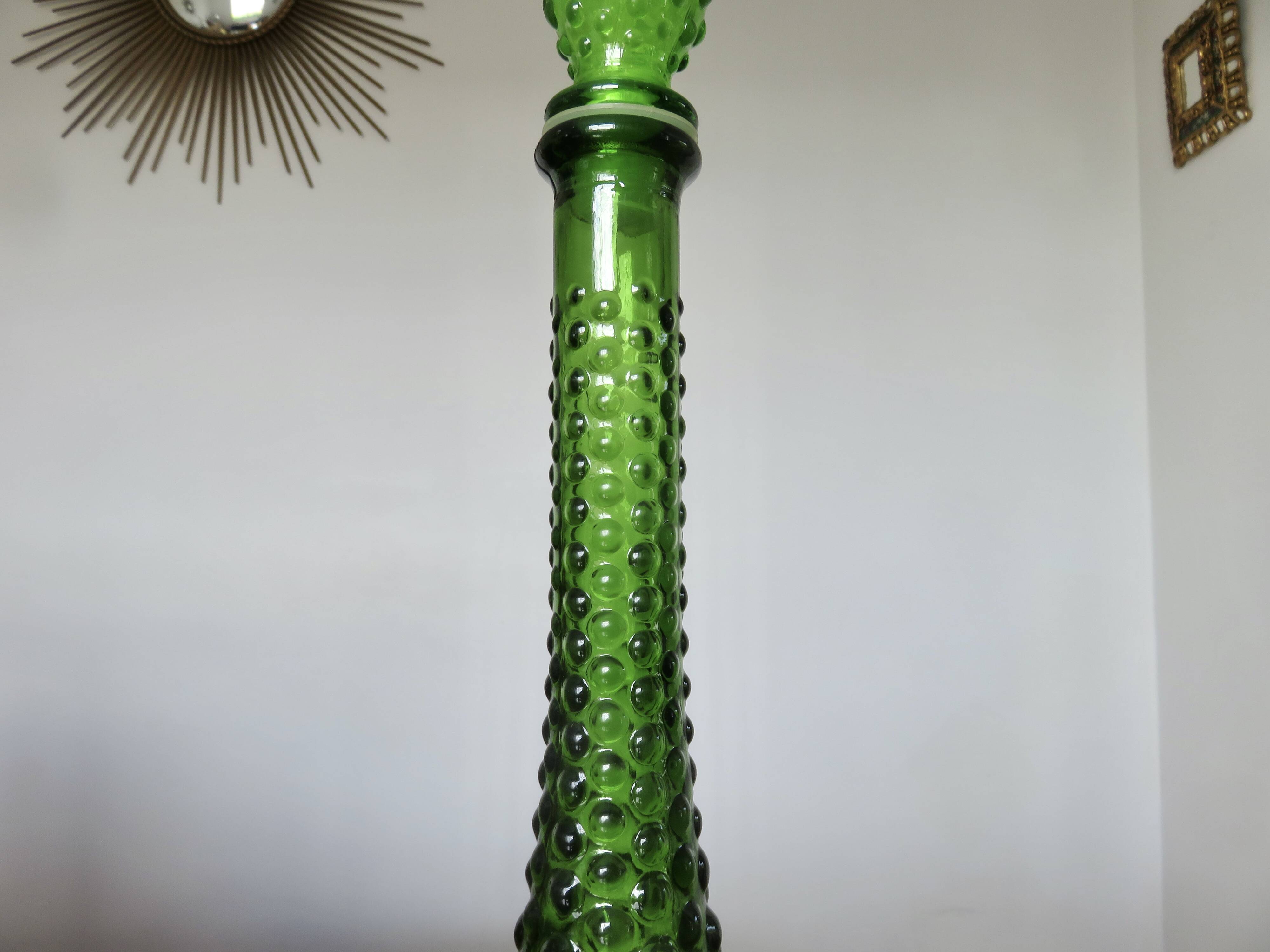 Bottle, carafe Italy, Empoli, in bubbled glass 1960