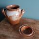 Covered pot condiment pot in Puisaye stoneware