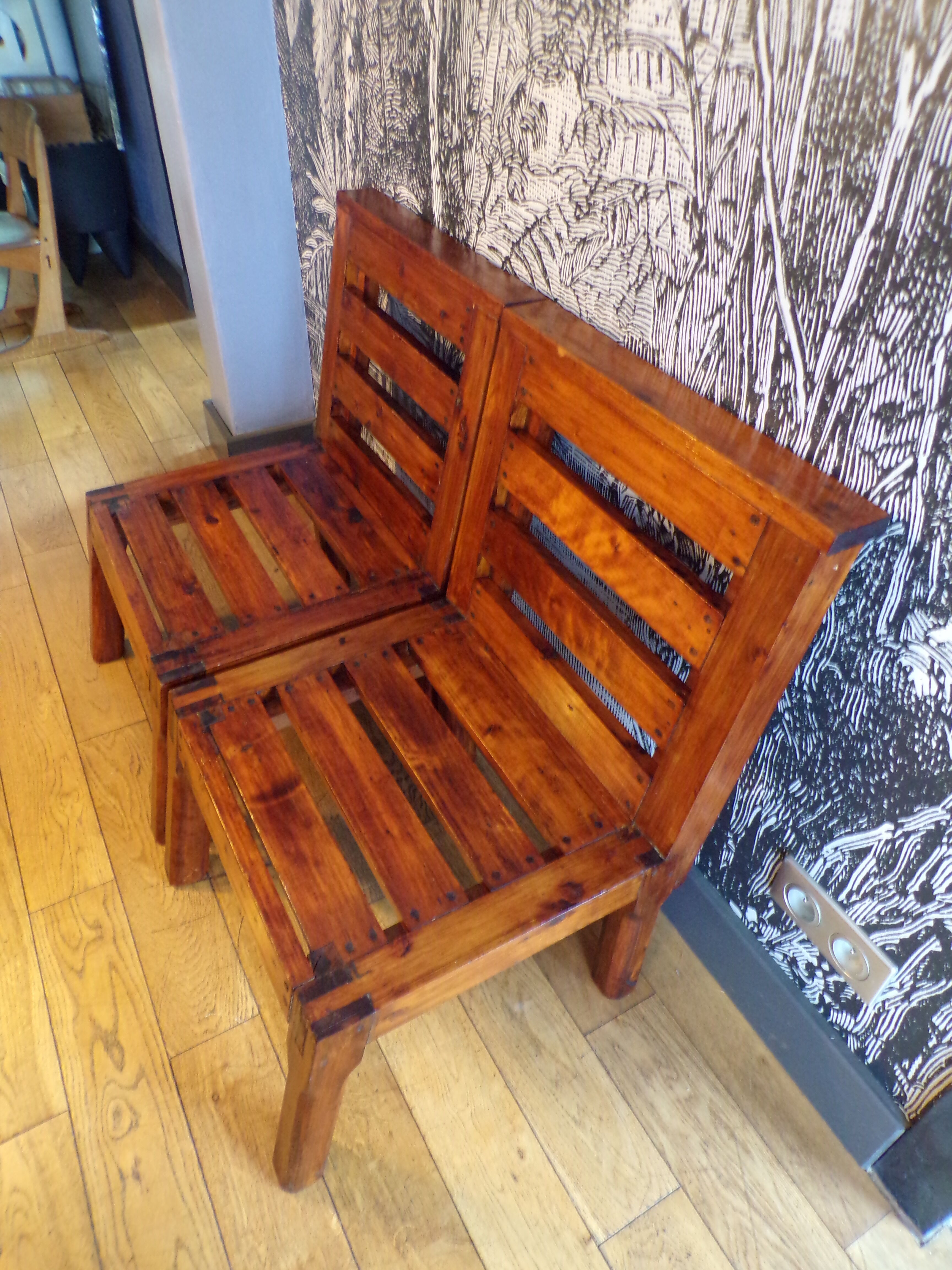 Pair of 1960 pine chairs