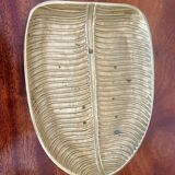 Vintage solid brass leaf pocket 20cm