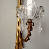 Wall lamp in gilded bronze and crystal louis XVI style