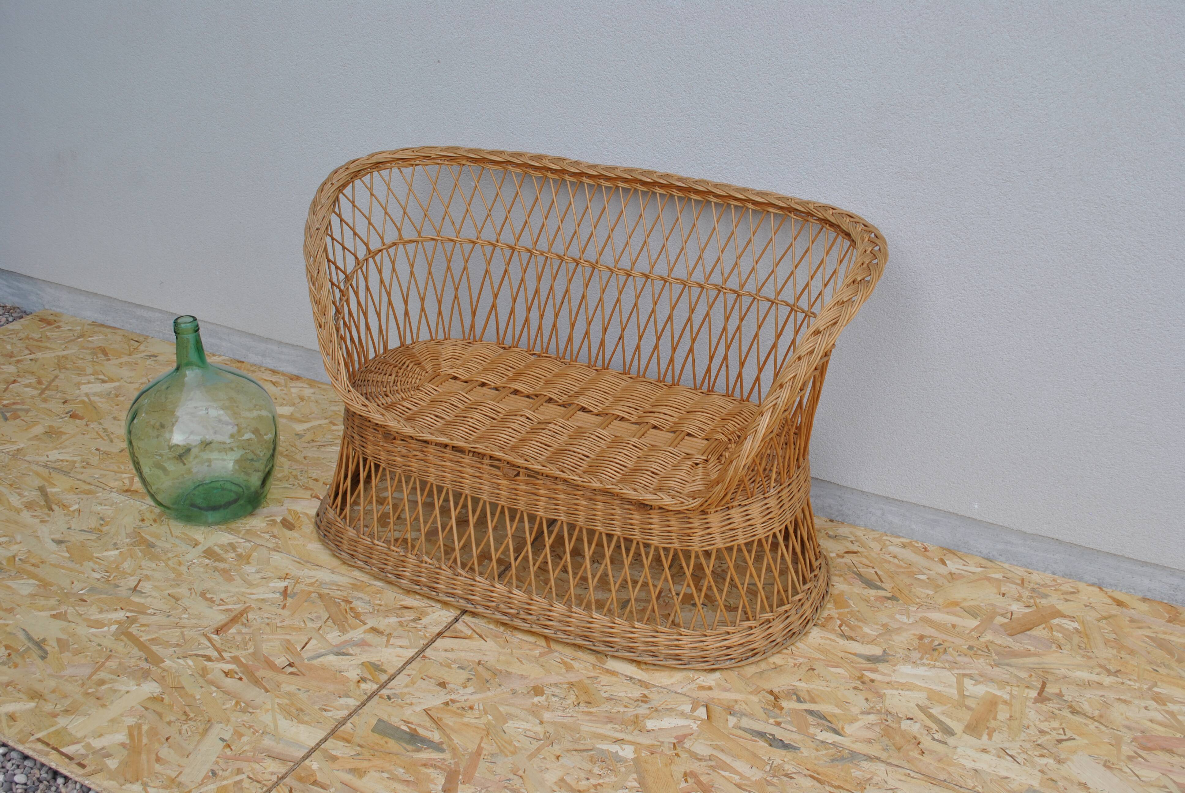 1960 wicker bench