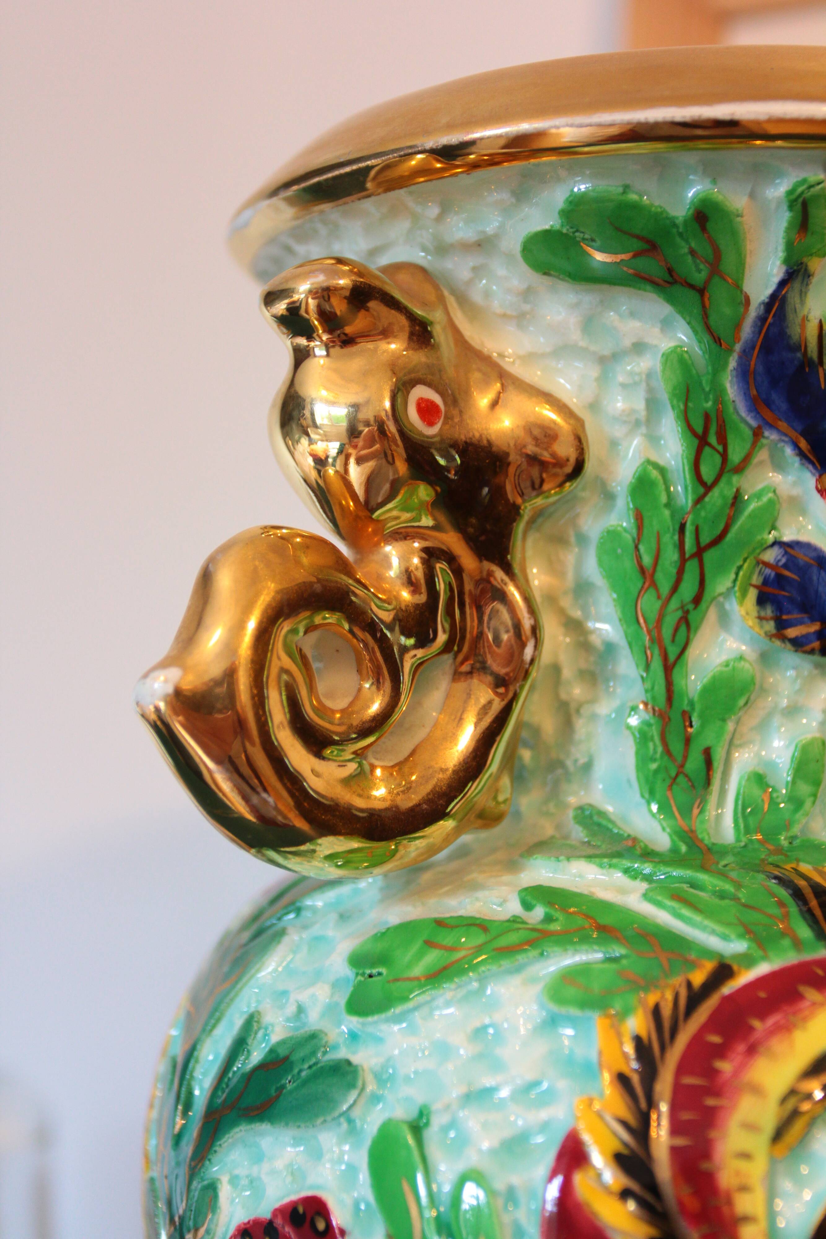 Large baluster vase with fish | Cerdazur (c. 1950-60)