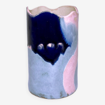 Blue and pink vase