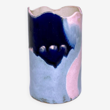 Vase bleu et rose