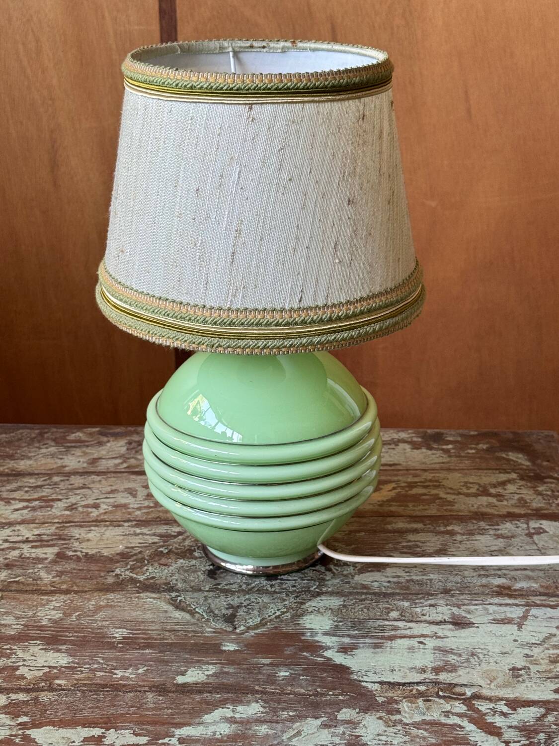 Opaline bedside lamp