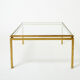 Coffee table beaten iron gilded glass Maison Ramsay 1950