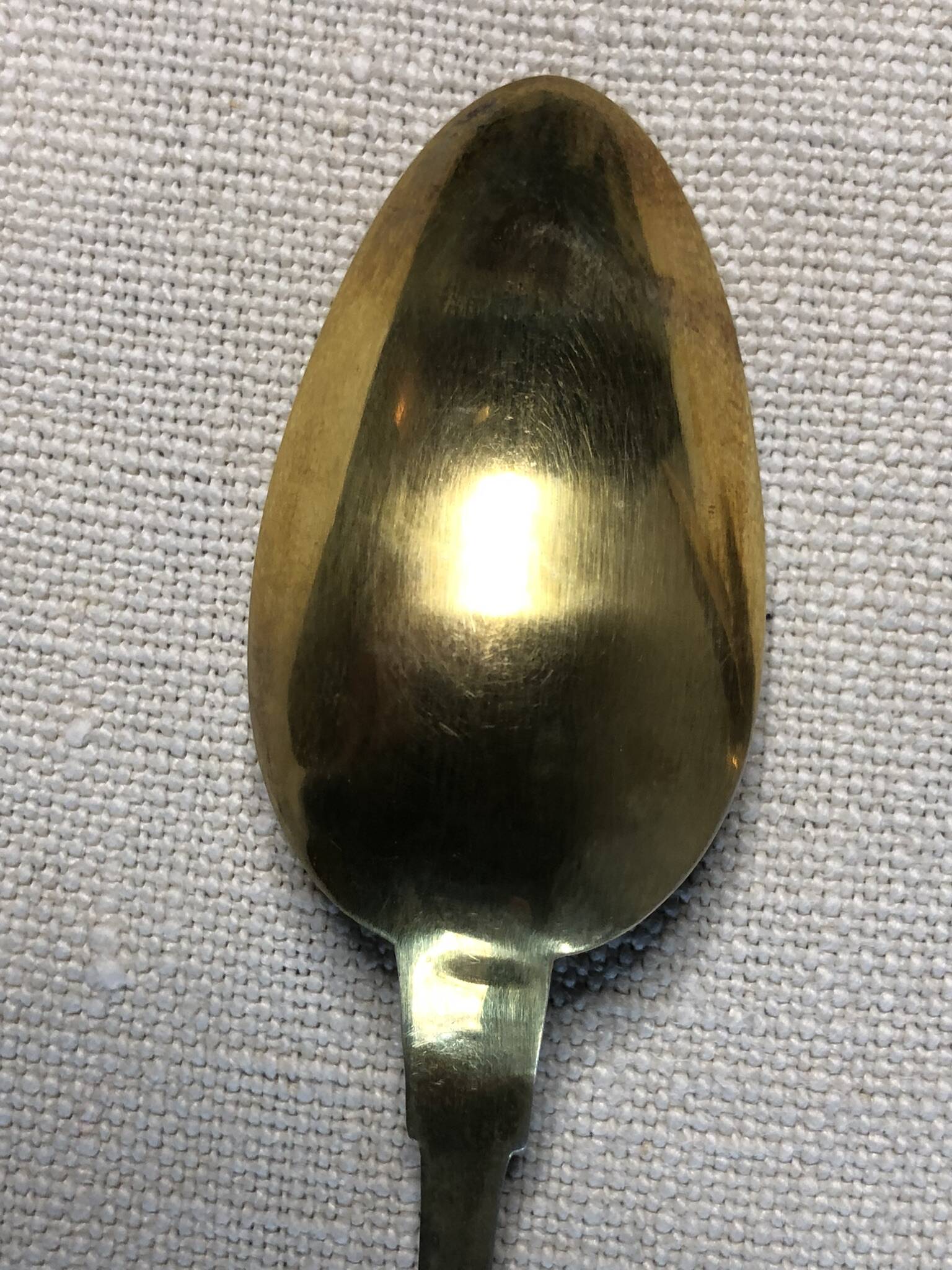 Vermeil (gilded silver) spoons in black wooden box